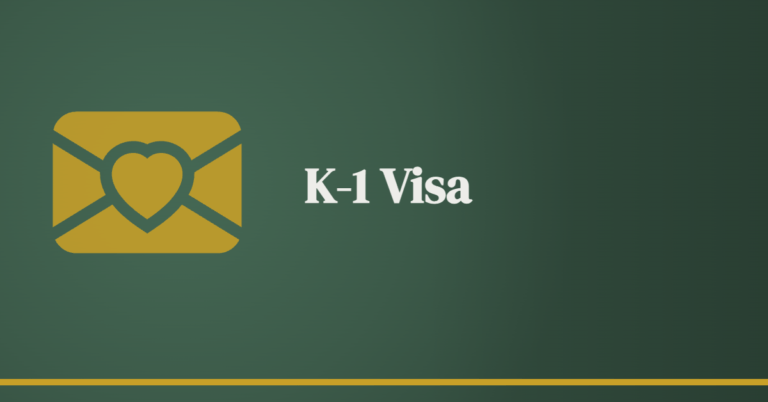 K-1 Visa with heart envelope design